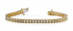 14KT YELLOW GOLD 2 CTW G-H SI2/SI3 BOX LINK DIAMOND TENNIS BRACELET