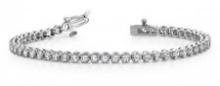 14KT WHITE GOLD 2 CTW G-H VS2/SI1 ROUND PRONG SET DIAMOND TENNIS BRACELET