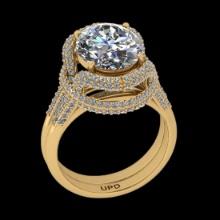 4.84 Ctw VS/SI1 Diamond14K Yellow Gold Vintage Style Ring
