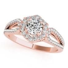 CERTIFIED 18K ROSE GOLD 1.38 CTW J-K/VS-SI1 DIAMOND HALO ENGAGEMENT RING