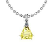 Certified 3.60 Ct Fancy Lemon And Diamond VS/SI1 Platinum Victorian Style Pendant