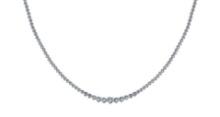 5.63 Ctw SI2/I1 Diamond 14K White Gold Princess Necklace