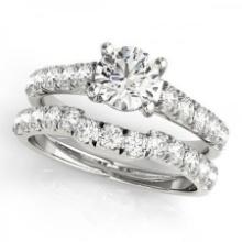 CERTIFIED 18K WHITE GOLD 1.39 CTW J-K/VS-SI1 DIAMOND BRIDAL SET