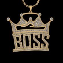 4.75 Ctw SI2//I1 Diamond 14 K Yellow Gold Boss Pendant Necklace