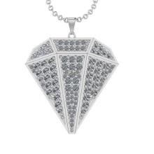 3.92 Ctw SI2/I1 Diamond 14K White Gold Pendant Necklace