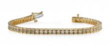 14KT YELLOW GOLD 2 CTW G-H VS2/SI1 BOX LINK DIAMOND TENNIS BRACELET