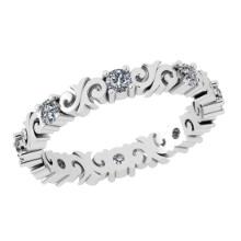 0.40 Ctw Diamond 14k White Gold Filigree Band Ring