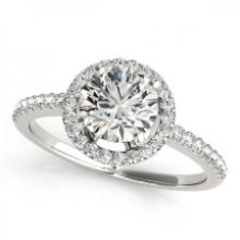 CERTIFIED PLATINUM 1.58 CTW J-K/VS-SI1 DIAMOND HALO ENGAGEMENT RING