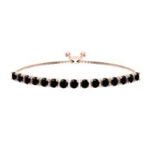 1.04 Ctw i2/i3 Treated Fancy Black Diamond 14K Rose Gold Slide Bracelet