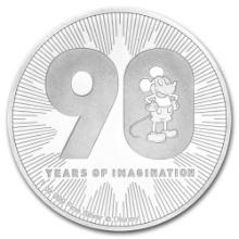 2018 Niue 1 oz Silver $2 Disney Mickey's 90th Anniversary BU