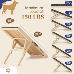 Dog Ramp for Bed - Car Ramp for Dog - 39" Long Adjustable 16"-24" Dog Ramps for Small Dogs Medium