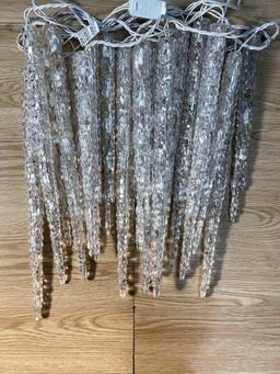 National Tree Company Christmas Crystal Icicles with Cool White LED