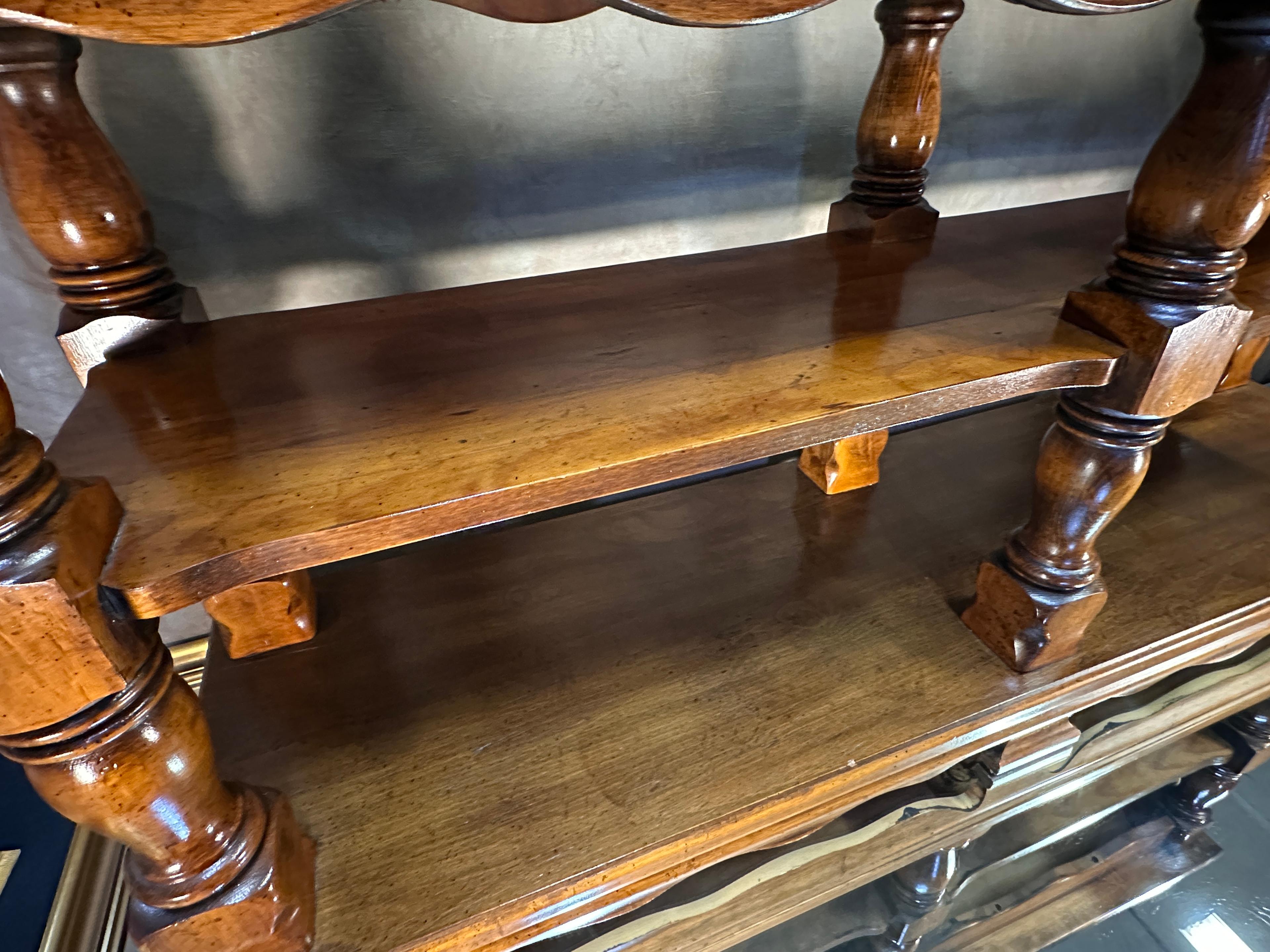 Beautiful Carved Wooden Two-Tier Console Table