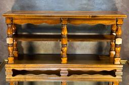 Beautiful Carved Wooden Two-Tier Console Table