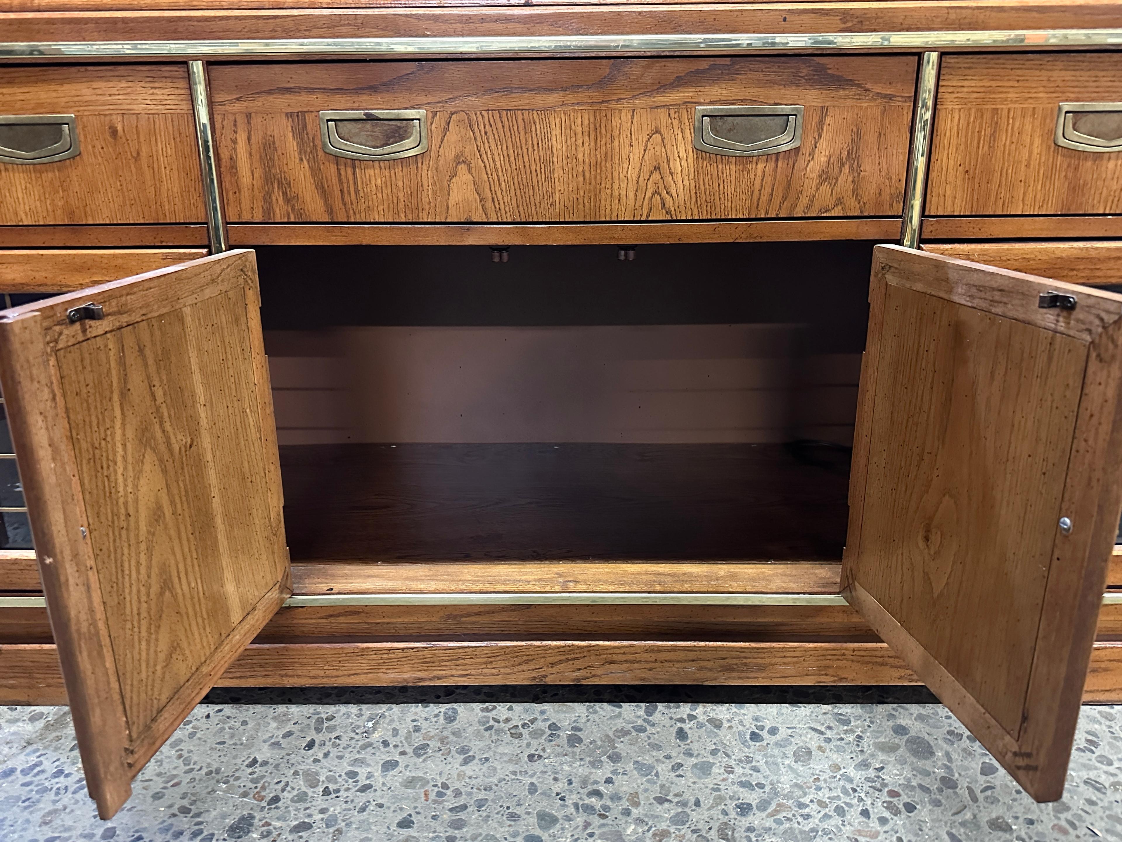 Beautiful Wood Lighted Buffet Cabinet