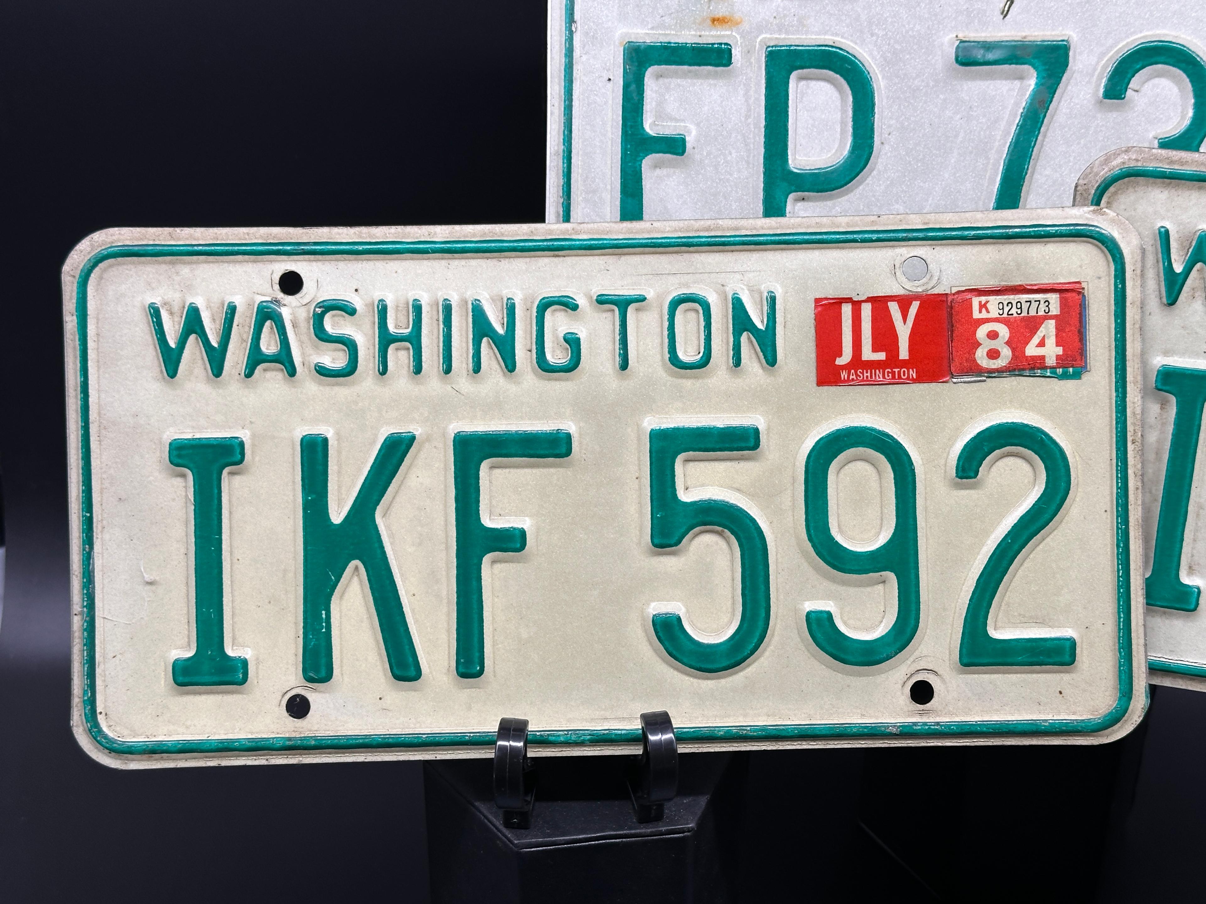 Oregon, Washington and Texas License Plates