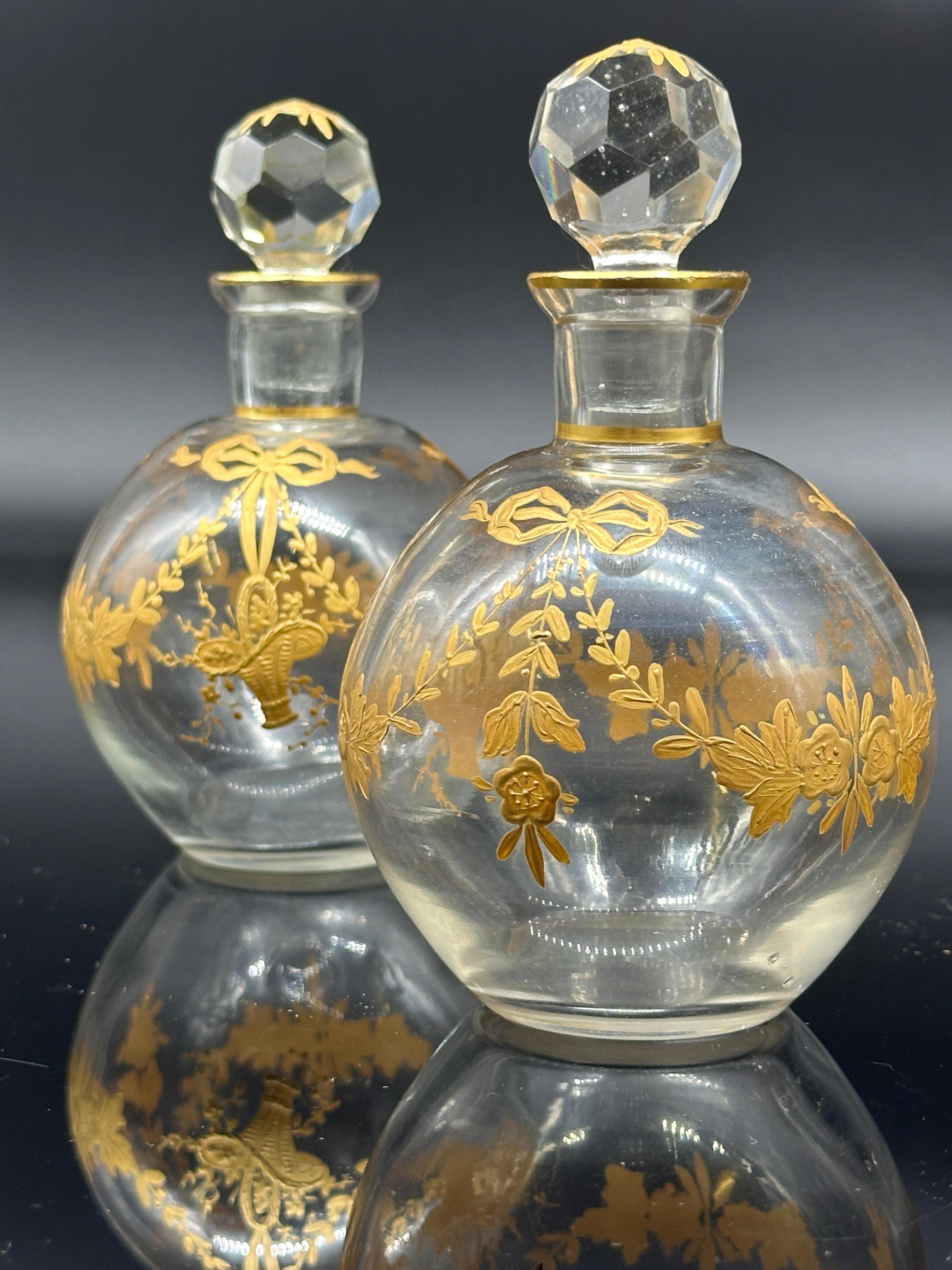 Pair of Gilt Perfume Bottles