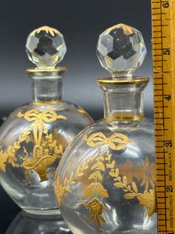 Pair of Gilt Perfume Bottles
