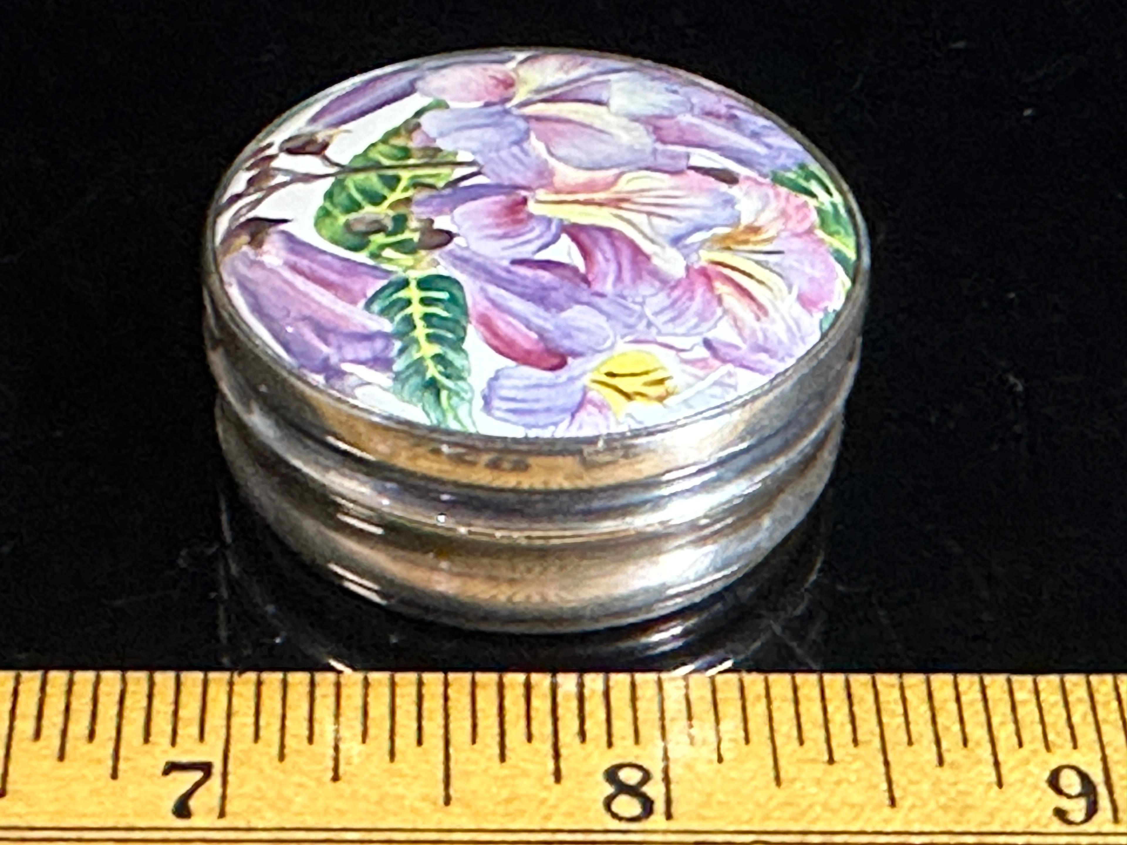 Enameled Silver Pill Box