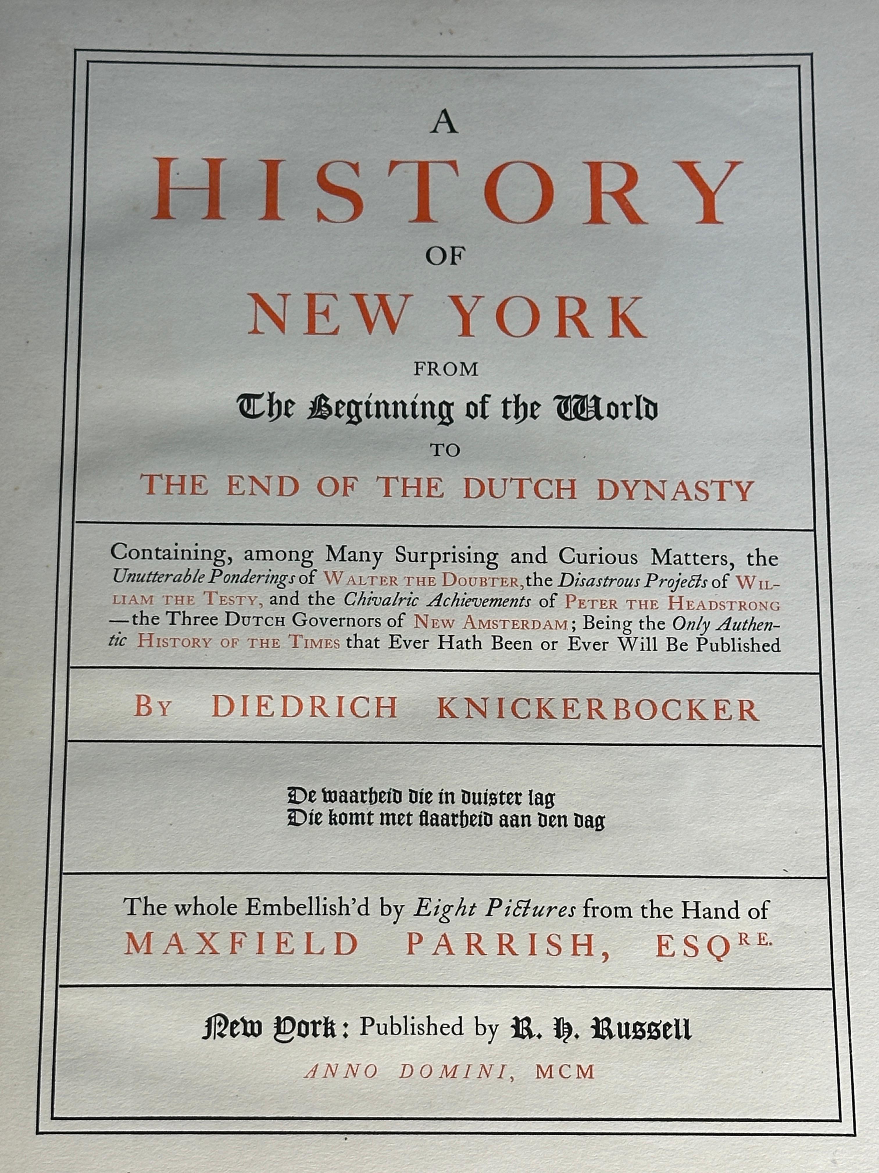 "Knickerbocker's History of New York" By Washington Irving