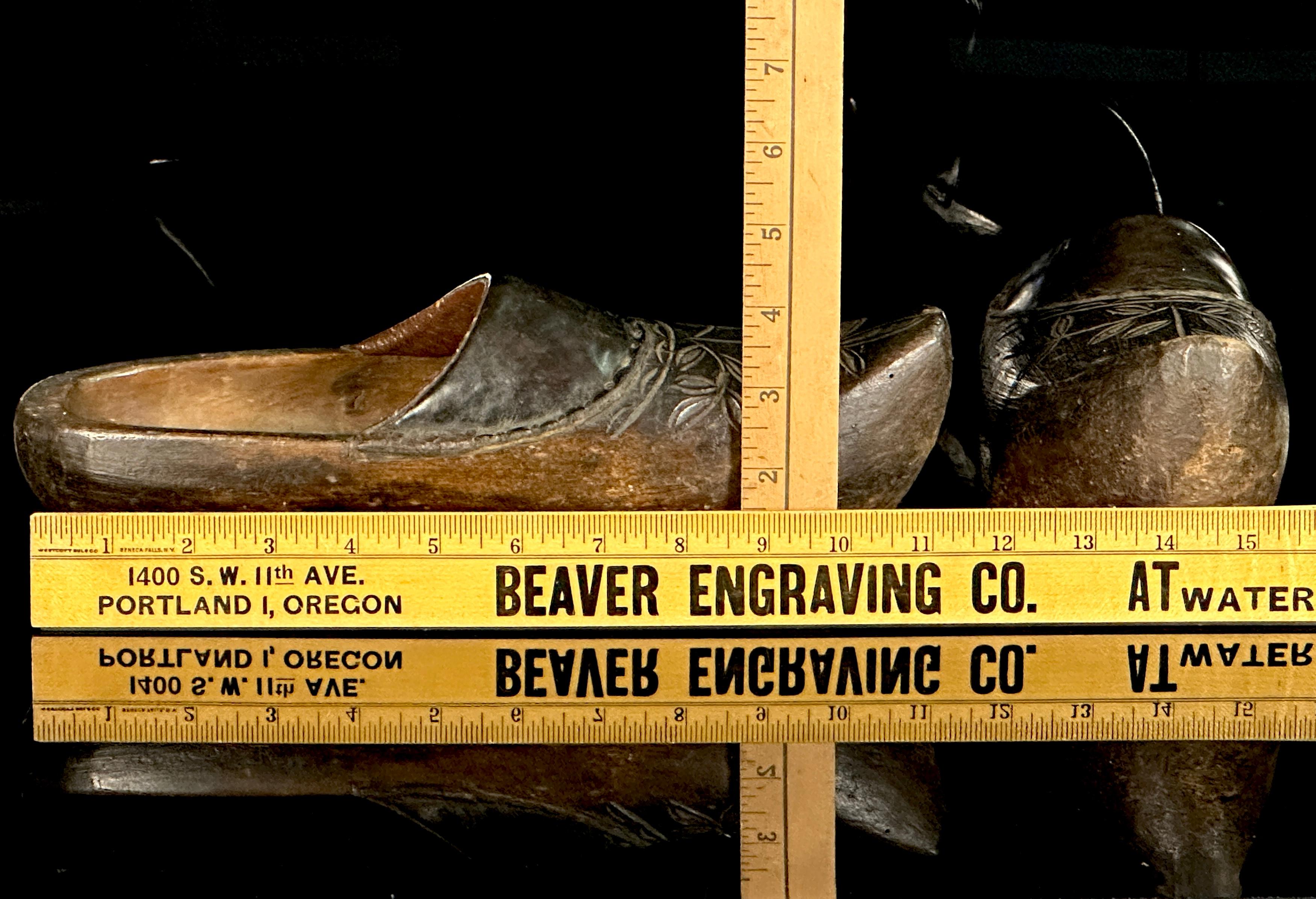 Amazing 1800's Antique Clogs from Holland Wood and Leather