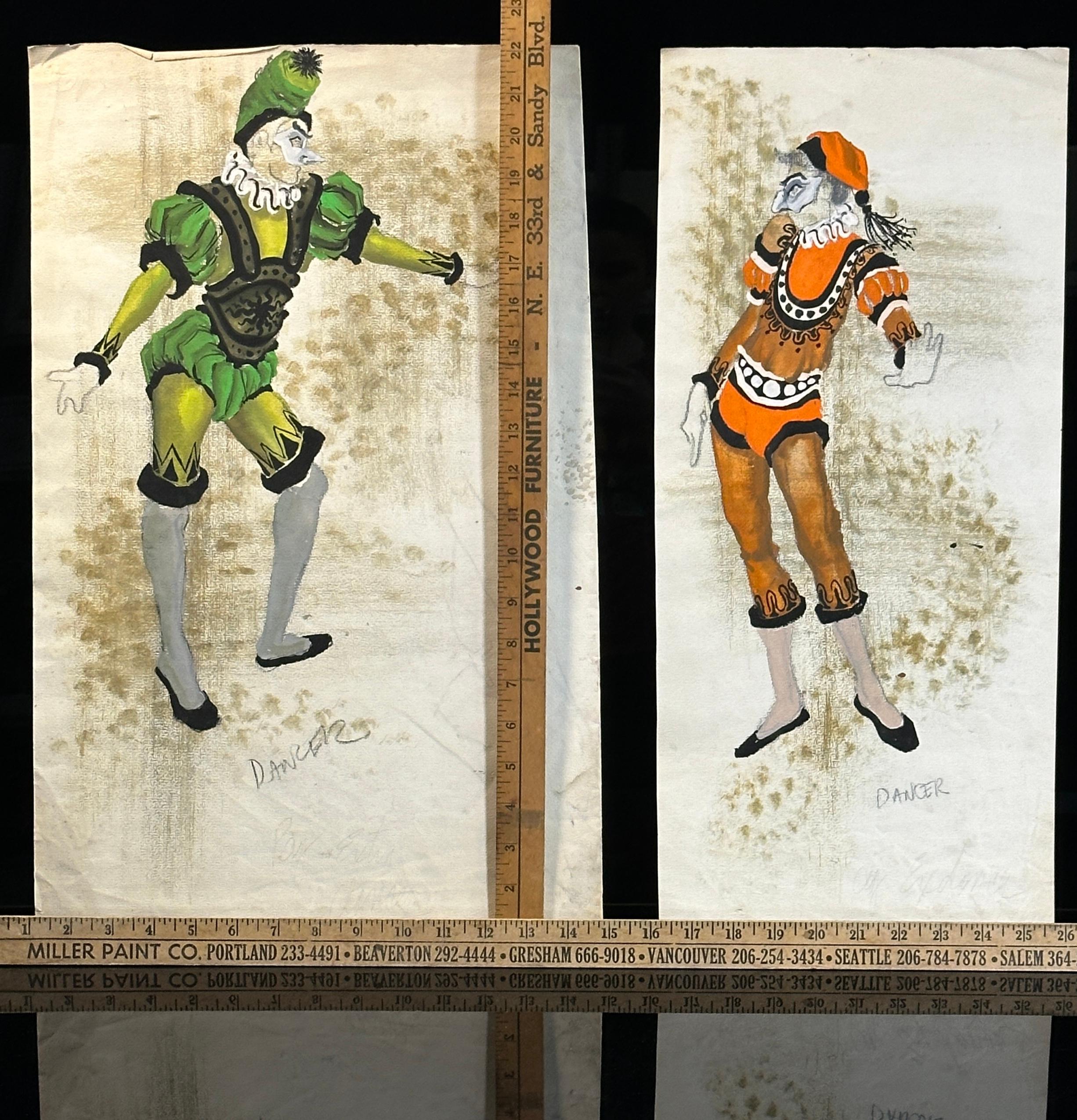 Set of three Vintage NYCO Costume Designes for New York City Opera