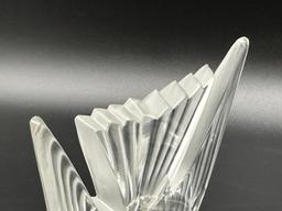 Pair of Vintage Lalique Crystal Hirondelle Swallow Bird Bookends