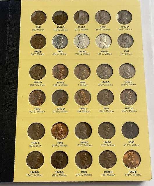 1941-1974 Lincoln Small Cents Album (81-coins)