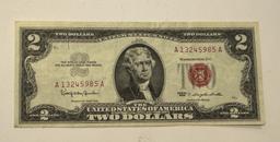 $2 UNITED STATES BILL RED SEAL - SERIES 1963