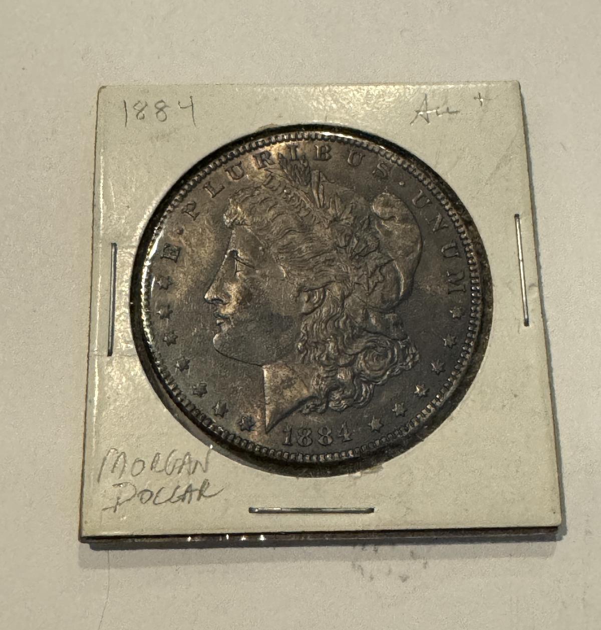 1884 MORGAN SILVER DOLLAR COIN