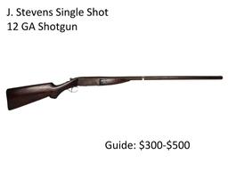 J. Stevens Single Shot 12 GA Shotgun