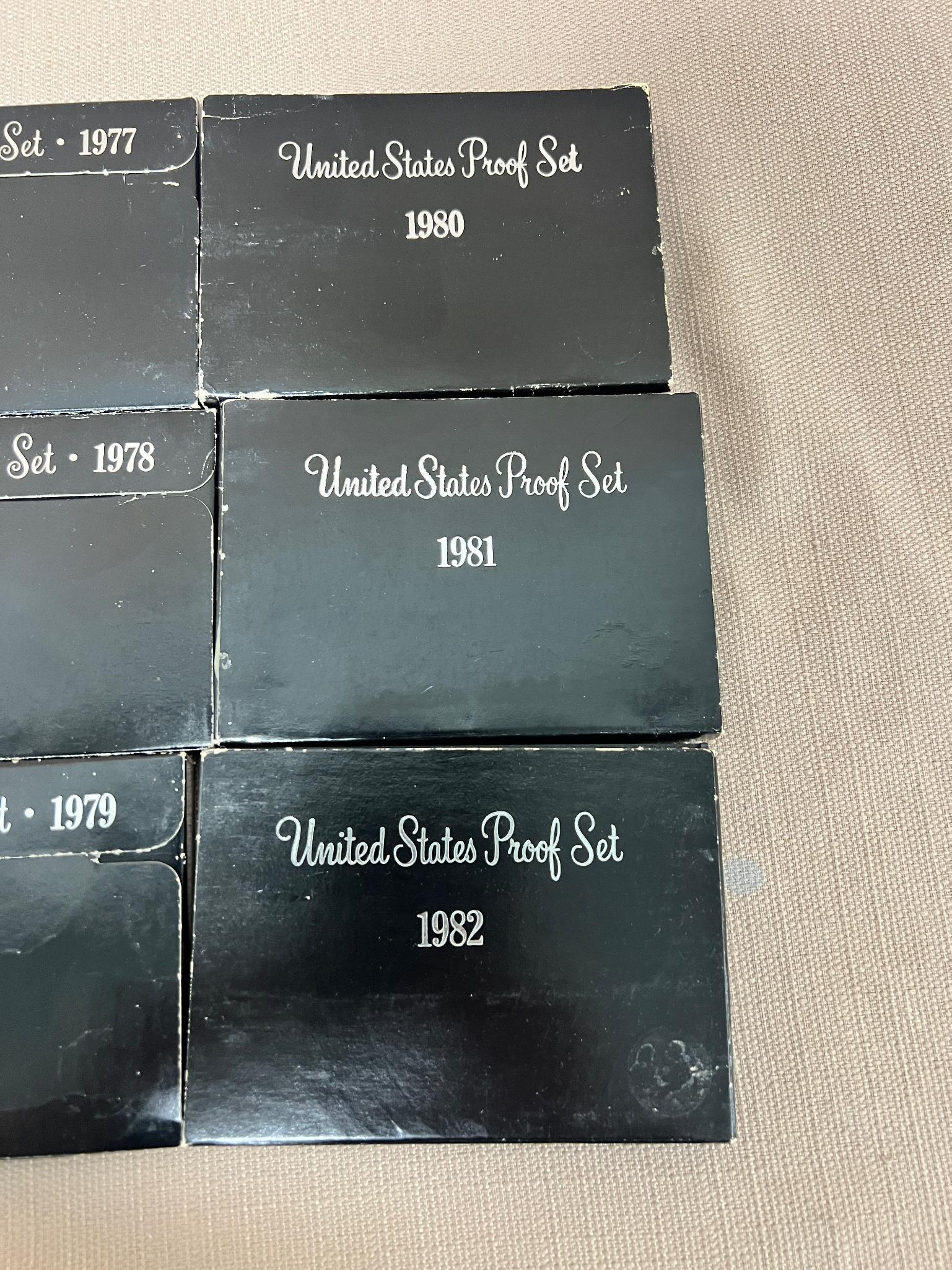 1977, 1978, 1979, 1980, 1981 and 1982 US Proof Sets, SELLS TIMES THE MONEY