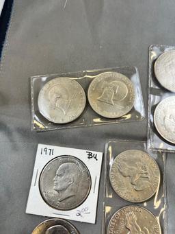 8- Asst. Date Eisenhower Dollar coins