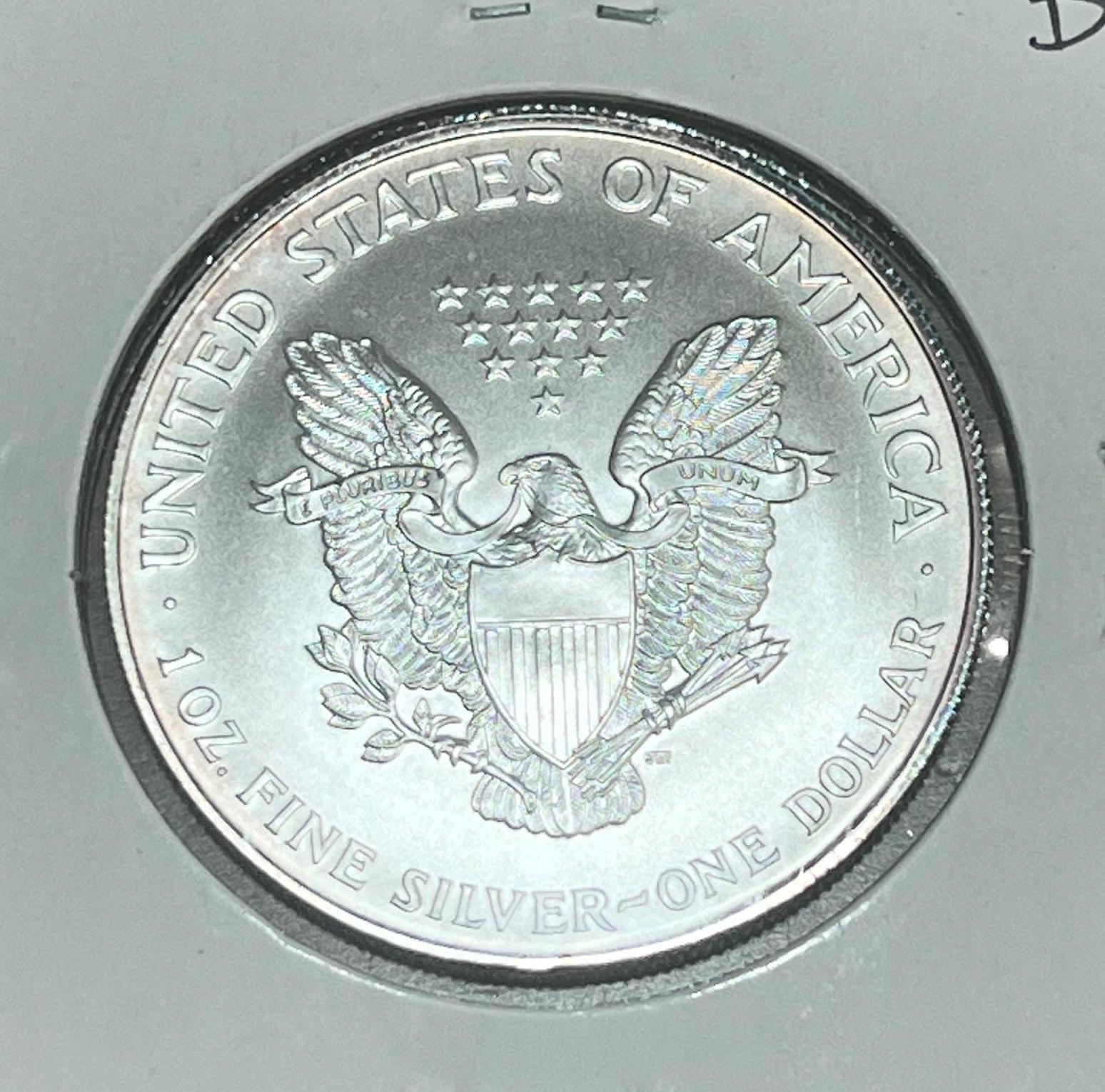 1997 US Silver Eagle .999 silver, GEM UNC