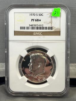 1970S Kennedy Half Dollar in PF68* NGC Holder