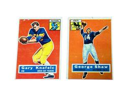 2- 1956 Topps Football CardsGeorge Shaw #108 and Gary Knaflec no. 43