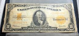 Large Size 1922 $10.00 Gold Certificate "Horse Blanket"