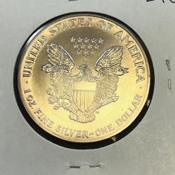 1992 US Silver Eagle .999 silver, GEM UNC