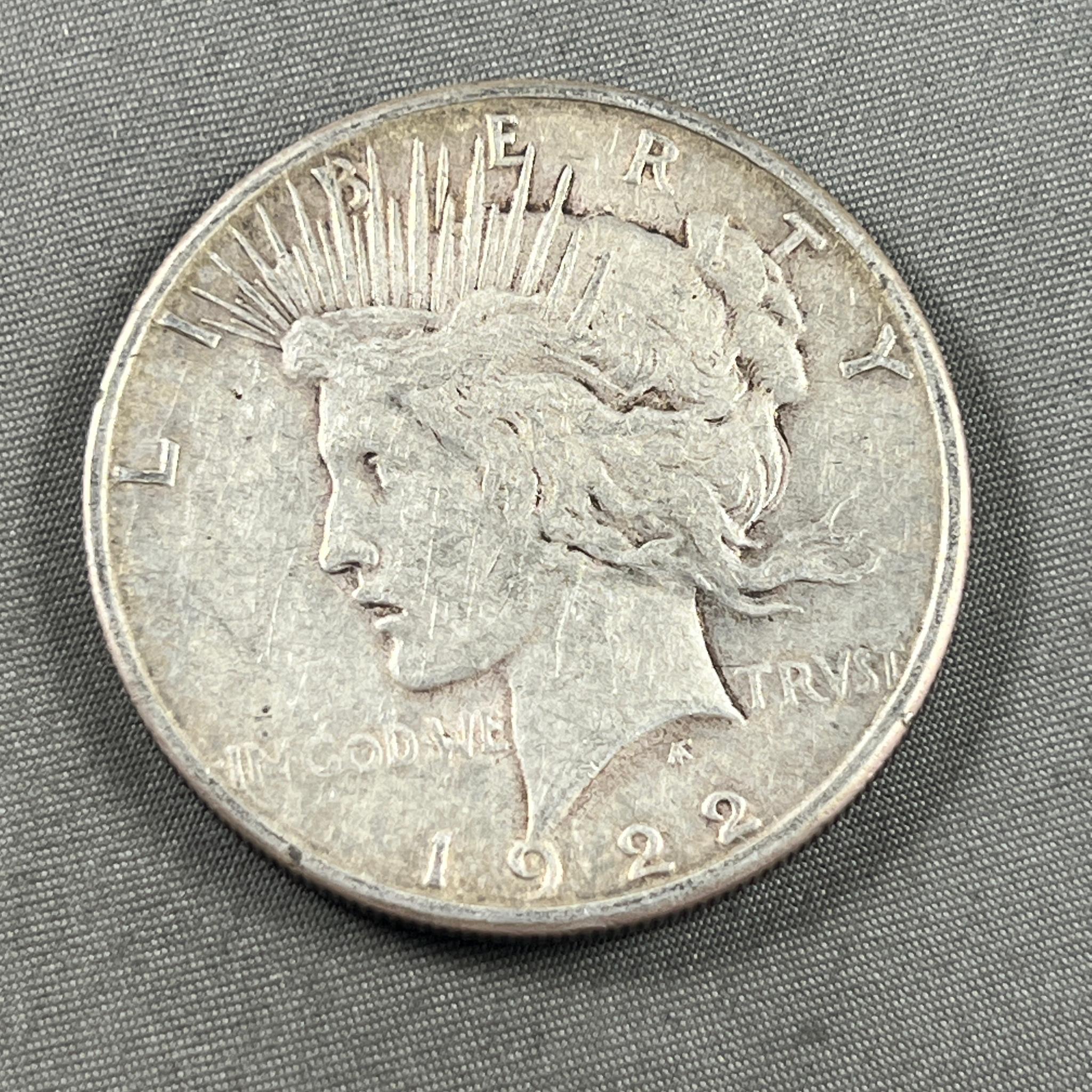 1922-S Peace Silver Dollar, 90% silver