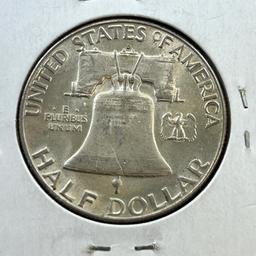 1950-D Franklin Half Dollar, 90% Silver