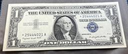 1957A Star Note One Dollar Silver Certificate, UNC