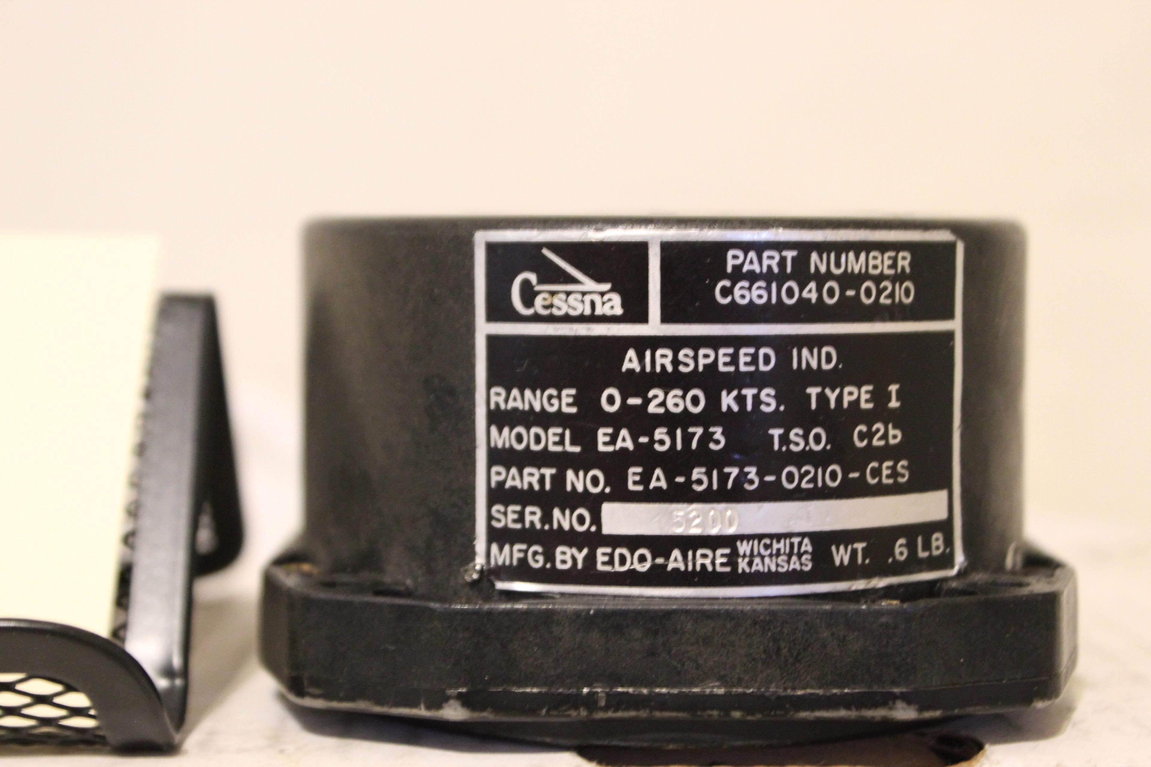 Cessna Airspeed Indicator Model Ea-5173 Pn Ea-5173-0210-ces