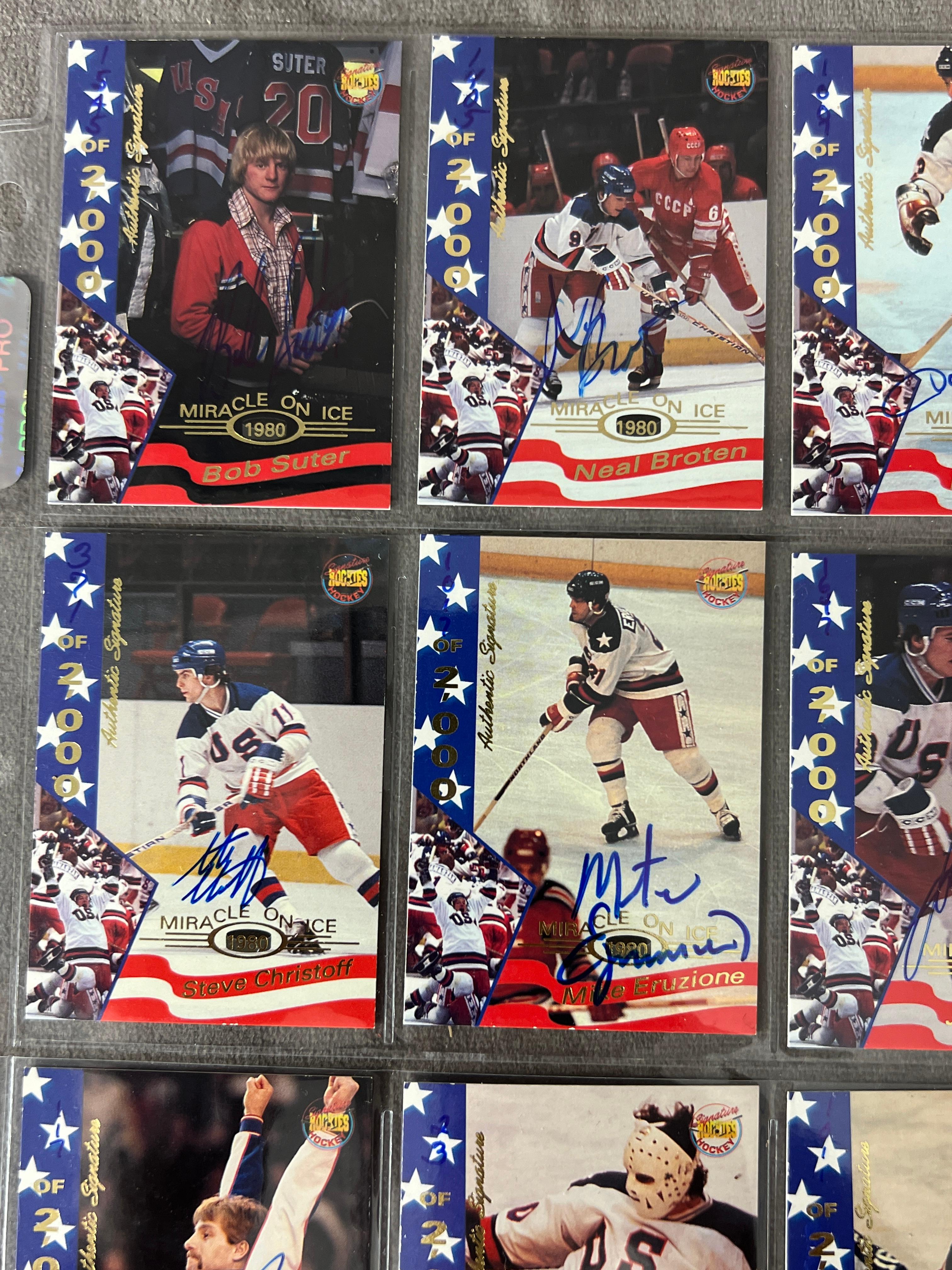 1995 Signed Rookies Miracle on Ice 1980 Signatures Bob Suter Autograph card Collection lot NHL hocke