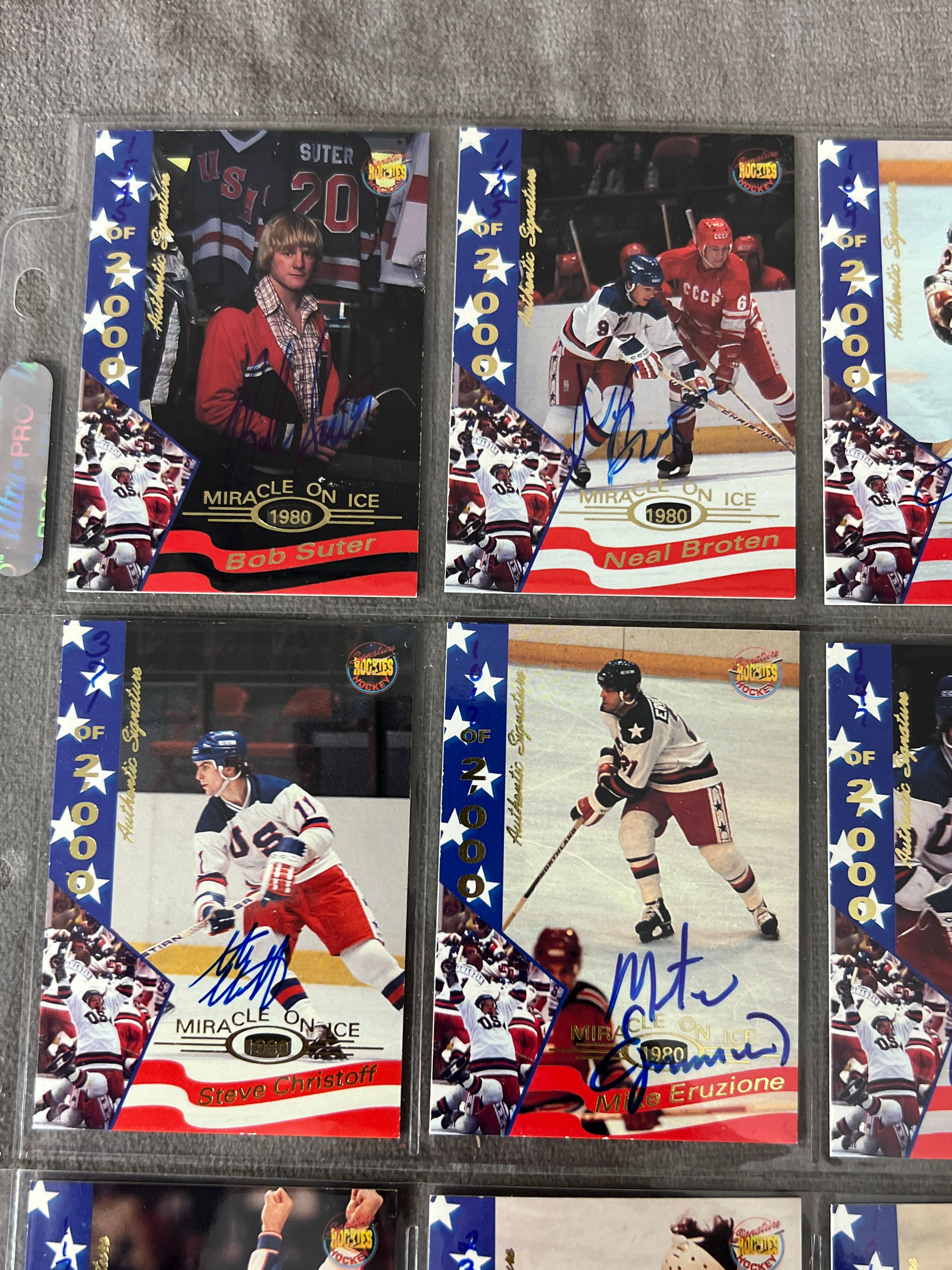 1995 Signed Rookies Miracle on Ice 1980 Signatures Bob Suter Autograph card Collection lot NHL hocke