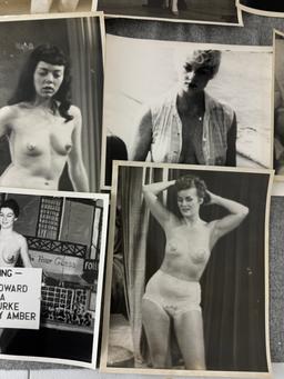 Vintage 1950's Original Burlesque Nude Pin up Model Risque Photo 8x10 Black & White Photographs