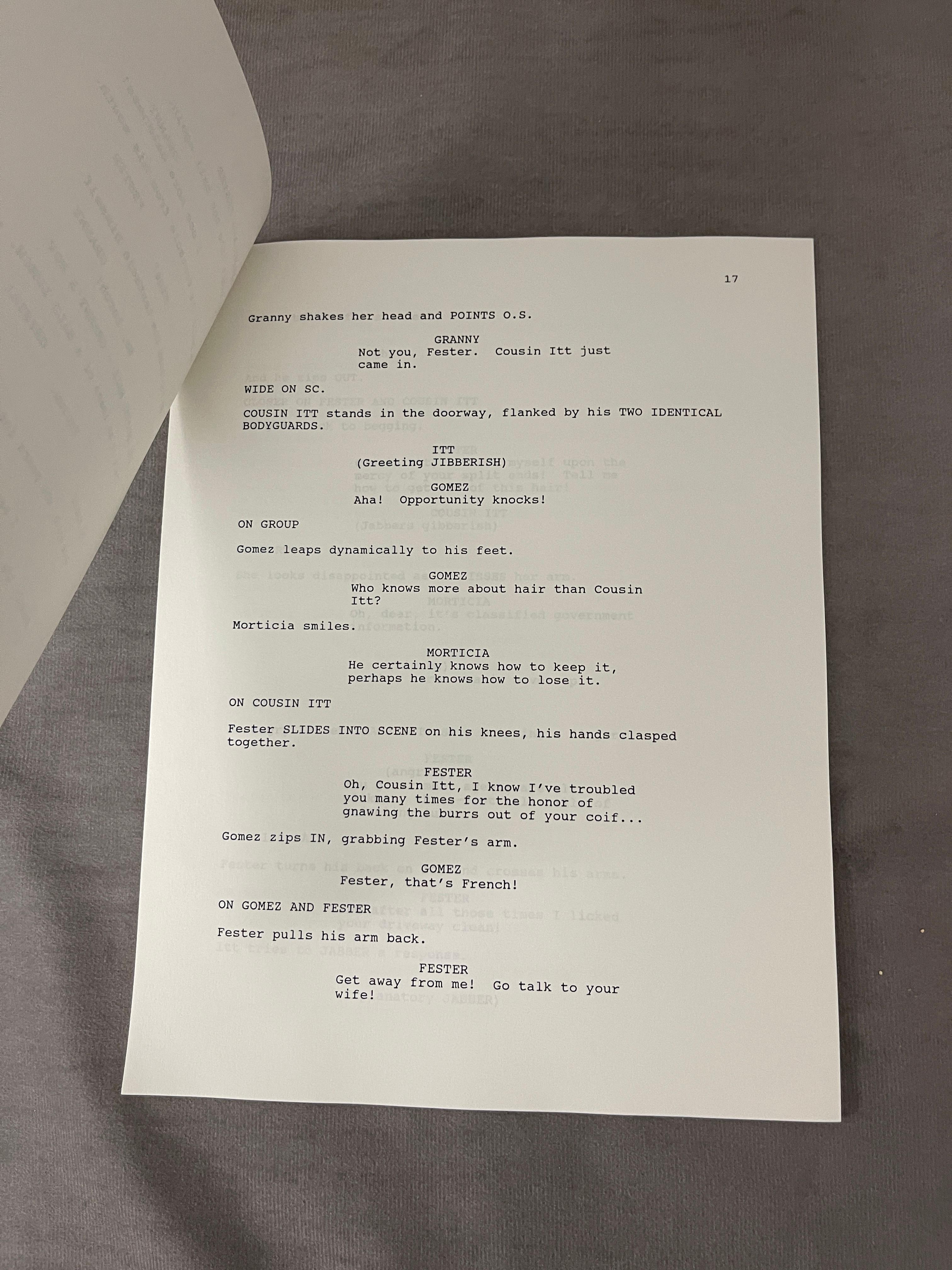 The Addams Family "Itt's Over" VIntage Script