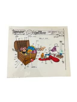 The Smurfs Original Animation Production Cel Cartoon Hanna-Barbera Vintage Rare