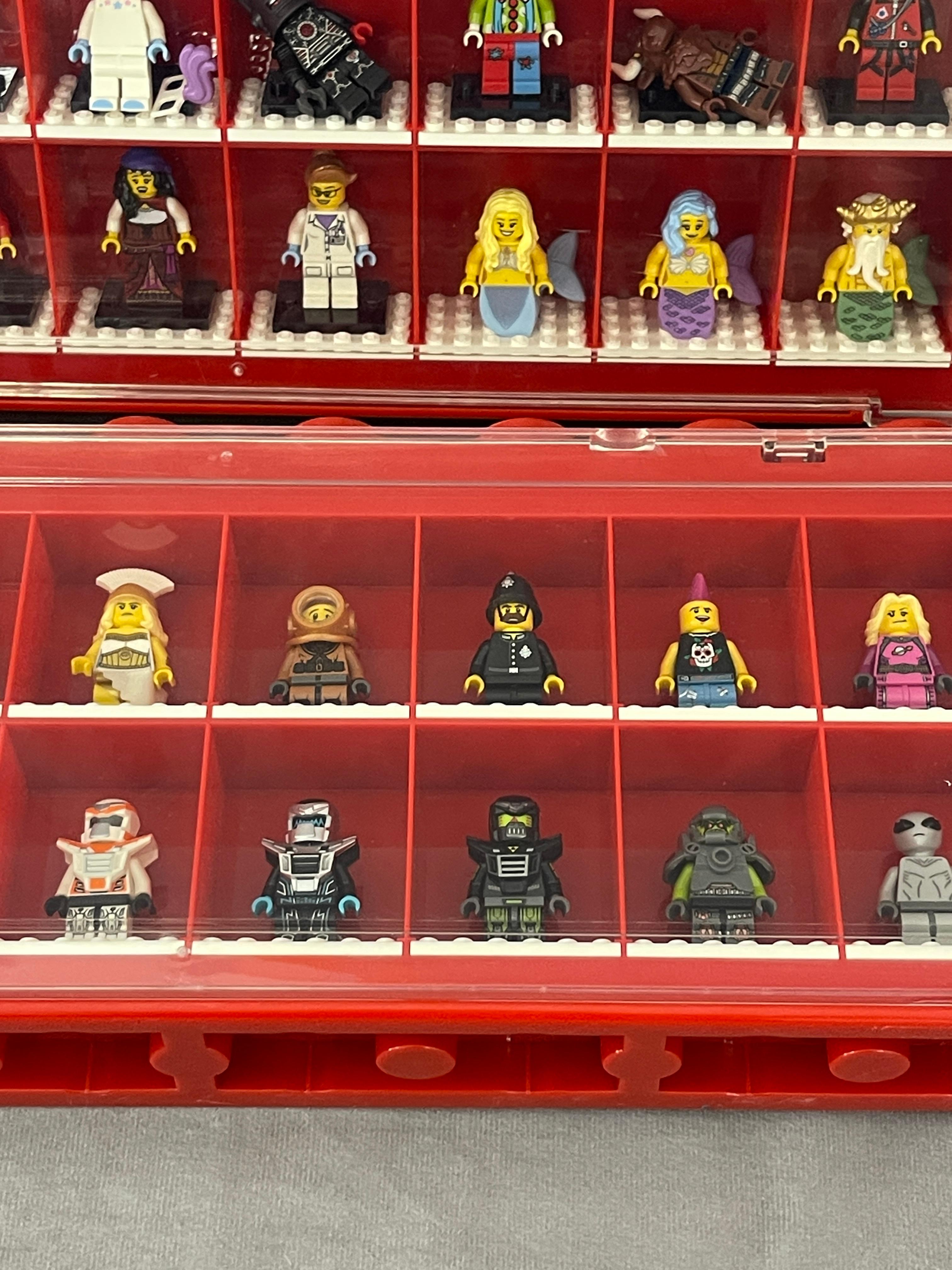 LEGO Minifigure Mini Lego People and Display Case Collection Lot