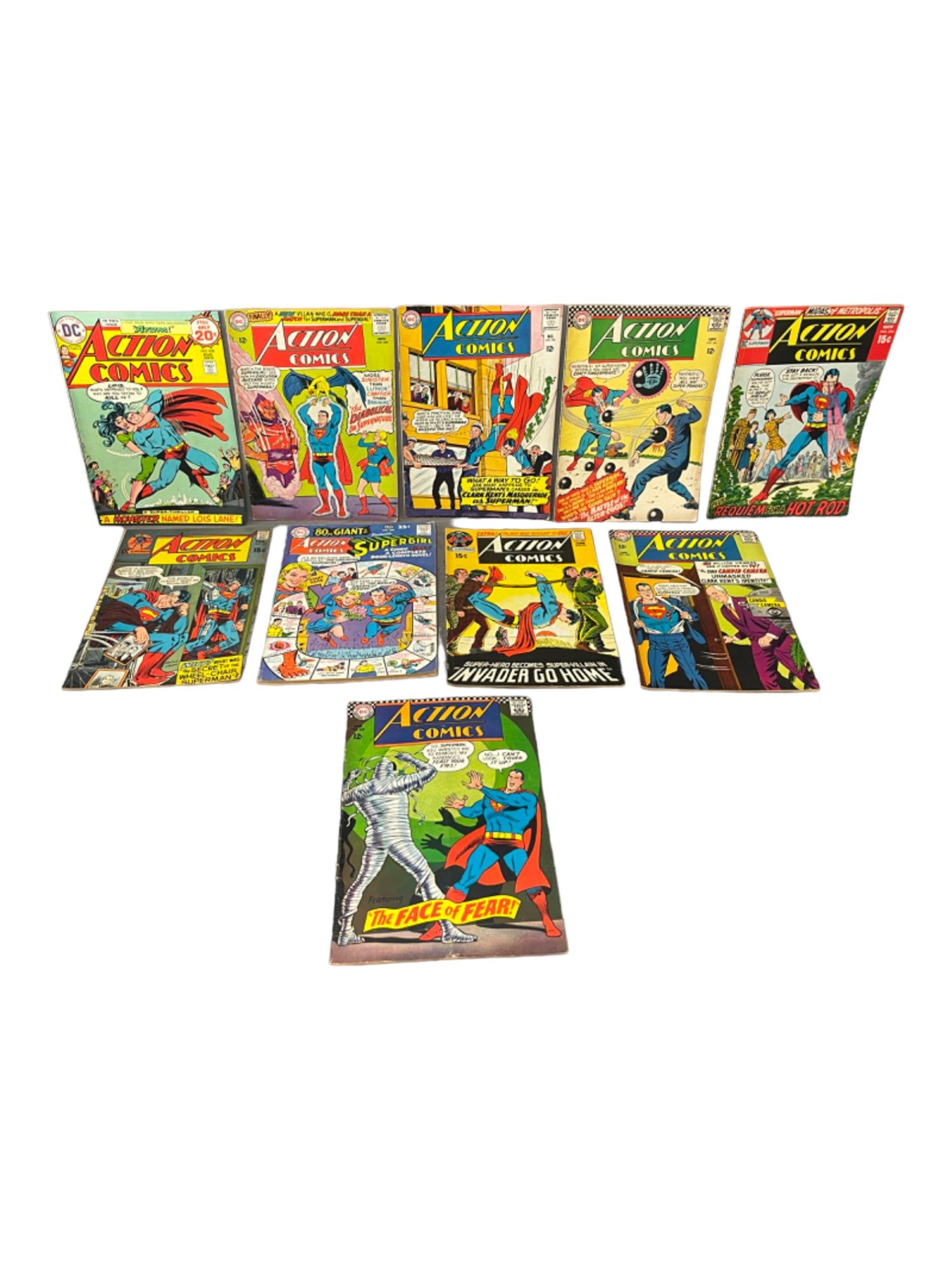 VINTAGE COMIC BOOK COLLECTION ACTION COMICS LOT 10