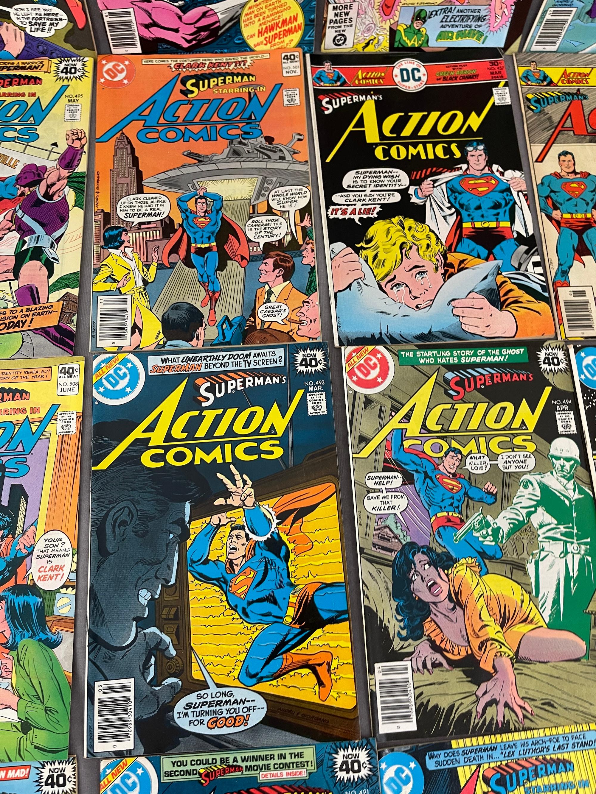 VINTAGE COMIC BOOK COLLECTION ACTION COMICS DC COMICS LOT 29